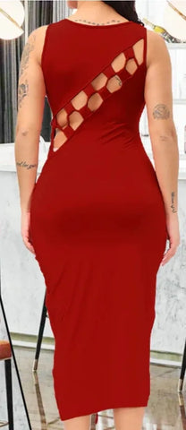 Women Sexy Drawstring Midi Party Dress