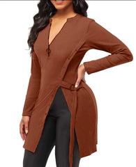 Sexy Asymmetrical Blouse Top