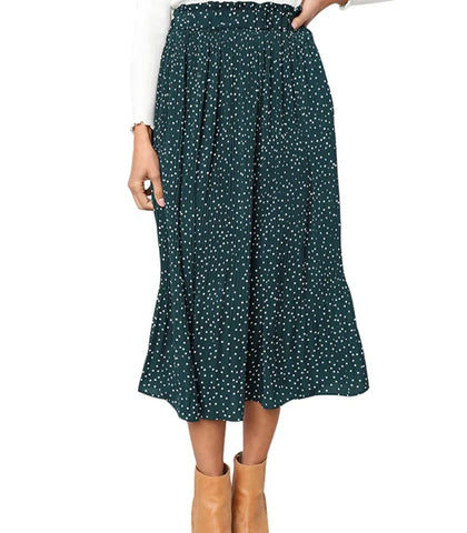 Polka Dot Pleated Skirt