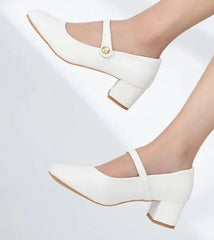 White Bow Wedge Heels.