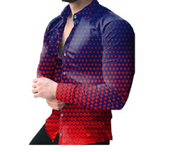 Blue & Red Men's Dress Shirt