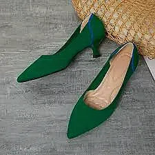 Green kitten heels