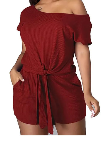 Wine Red Outfit Crop Top