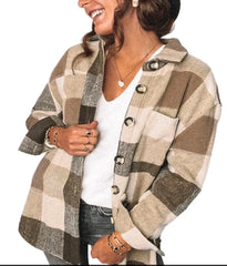 Flannel Shacket Jackets Plaid Shirt