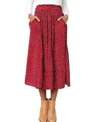 Polka Dot Pleated Skirt