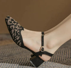 black square toe heels