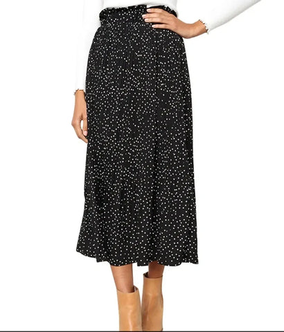 Polka Dot Pleated Skirt