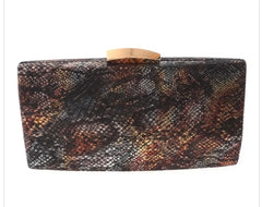 Dark Brown Mixed Clutch Bag