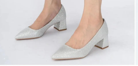 Silver Wedge Heel Shoe