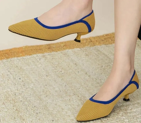 Yellow with Blue Stripe Shoe