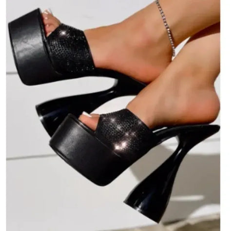 Black Platform High Heels